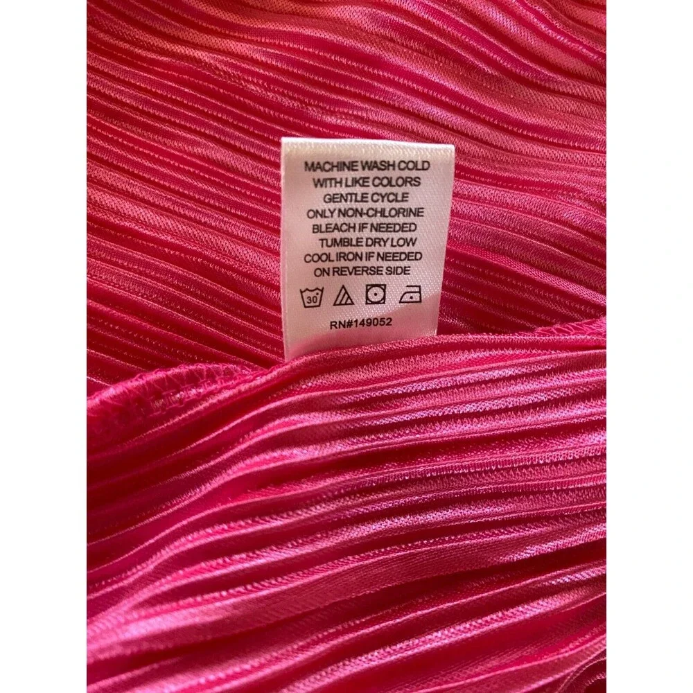 Fashion Nova 2pc Pants Top Sz S Pink Ribbed Long Sleeve Button Down V-Neck Sheer - Picture 13 of 16